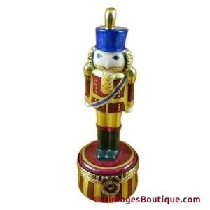 Burgandy Nutcracker Limoges Porcelain Box Rochard